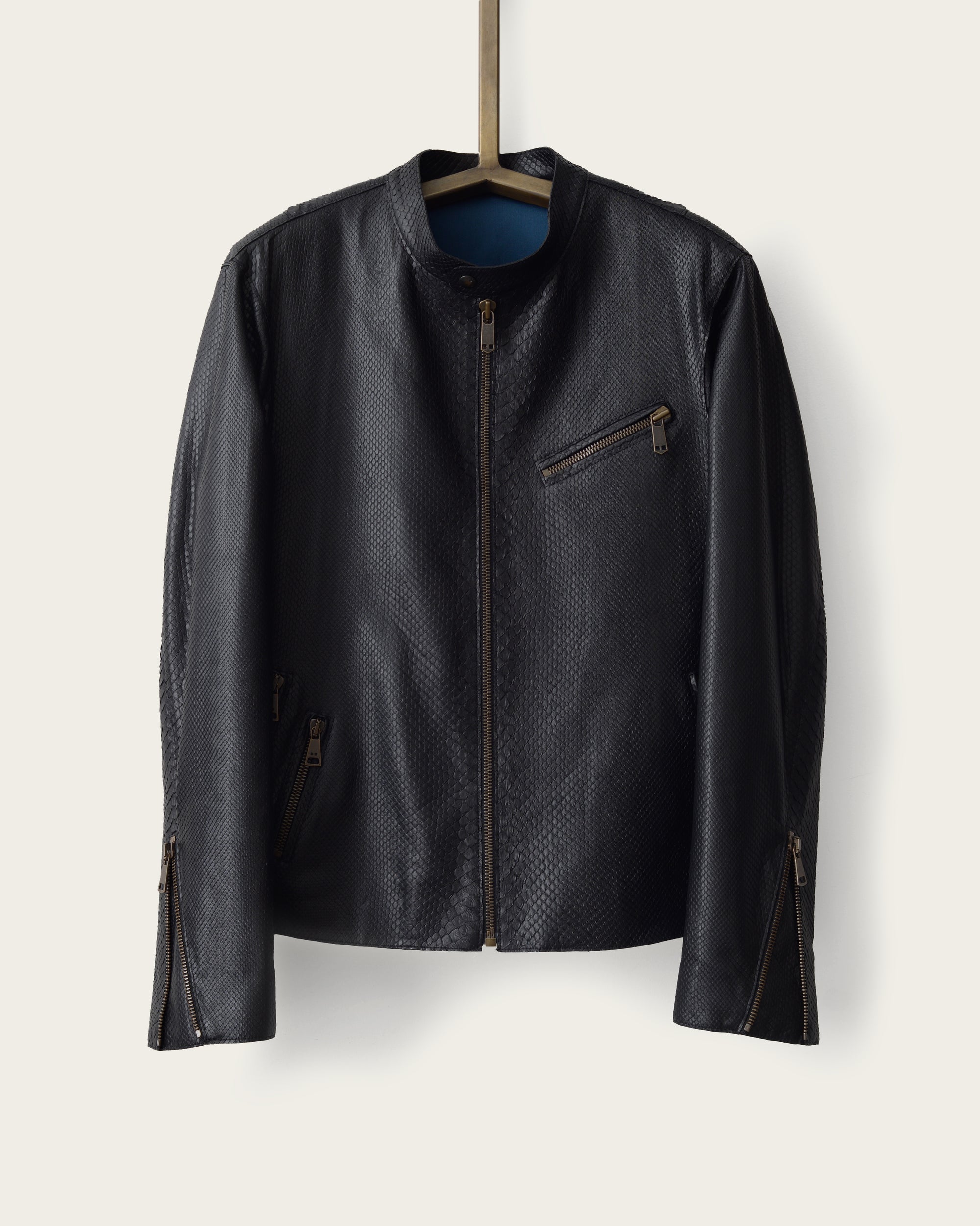 The Crest Cafe Jacket: Black Python
