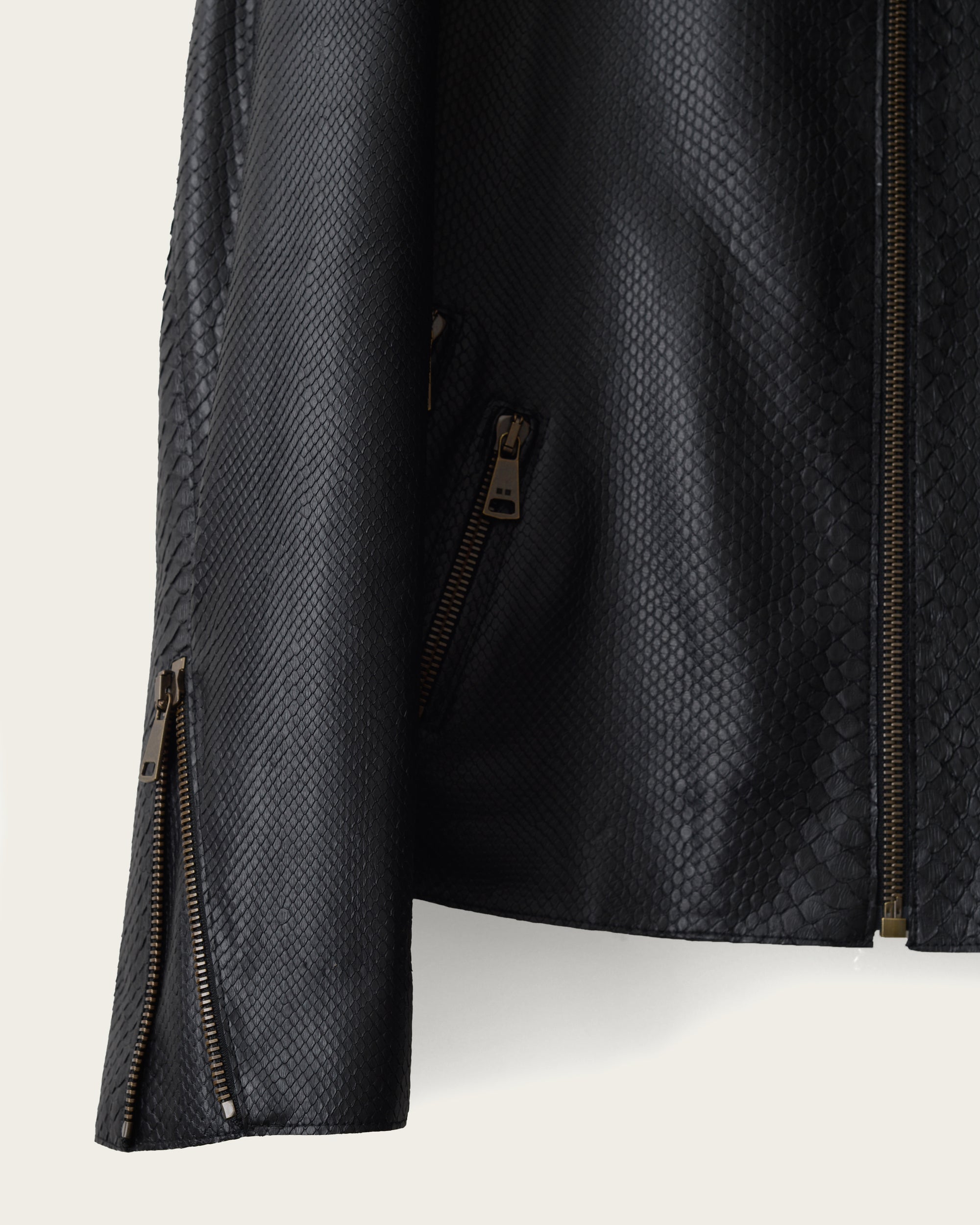 The Crest Cafe Jacket: Black Python