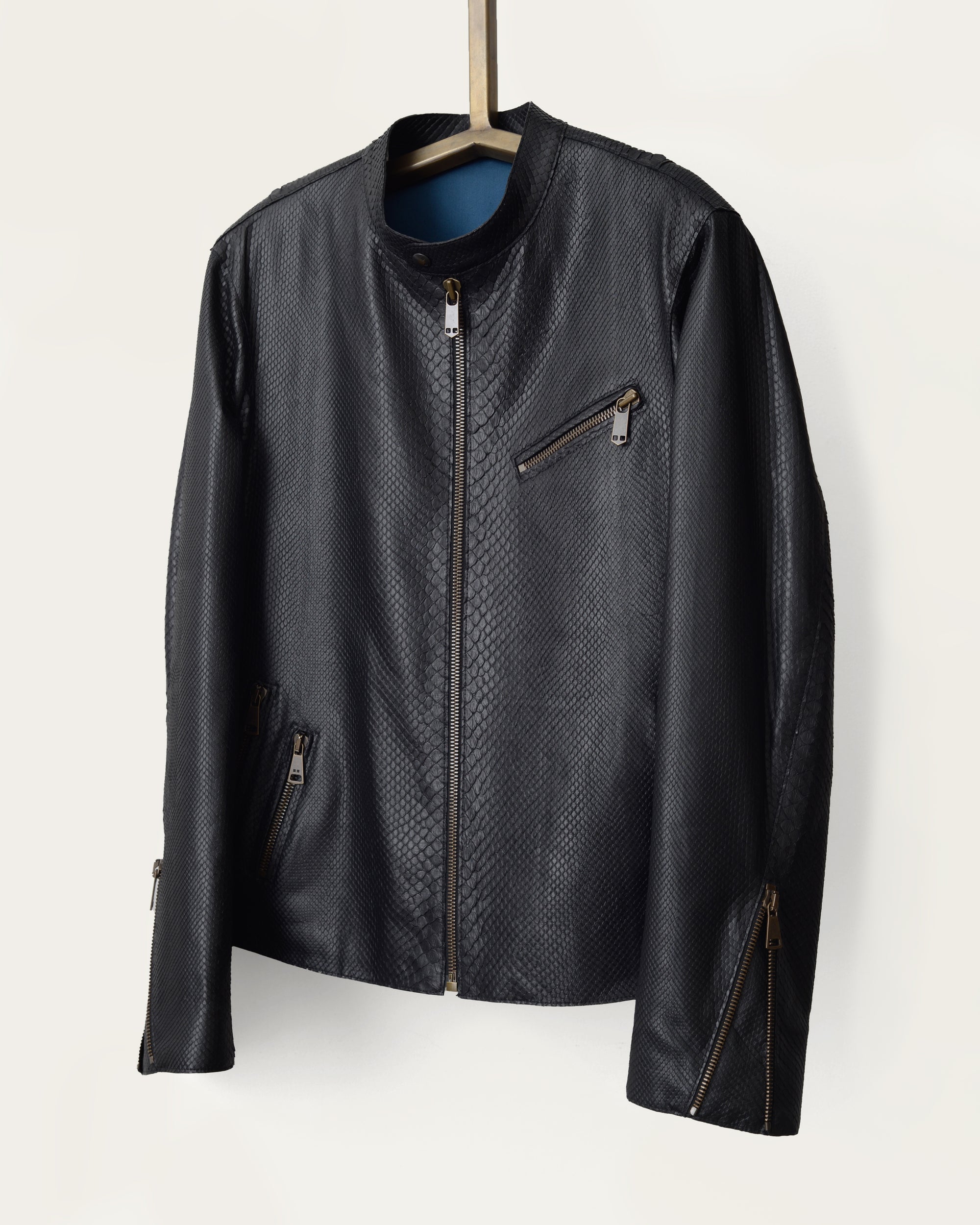 The Crest Cafe Jacket: Black Python