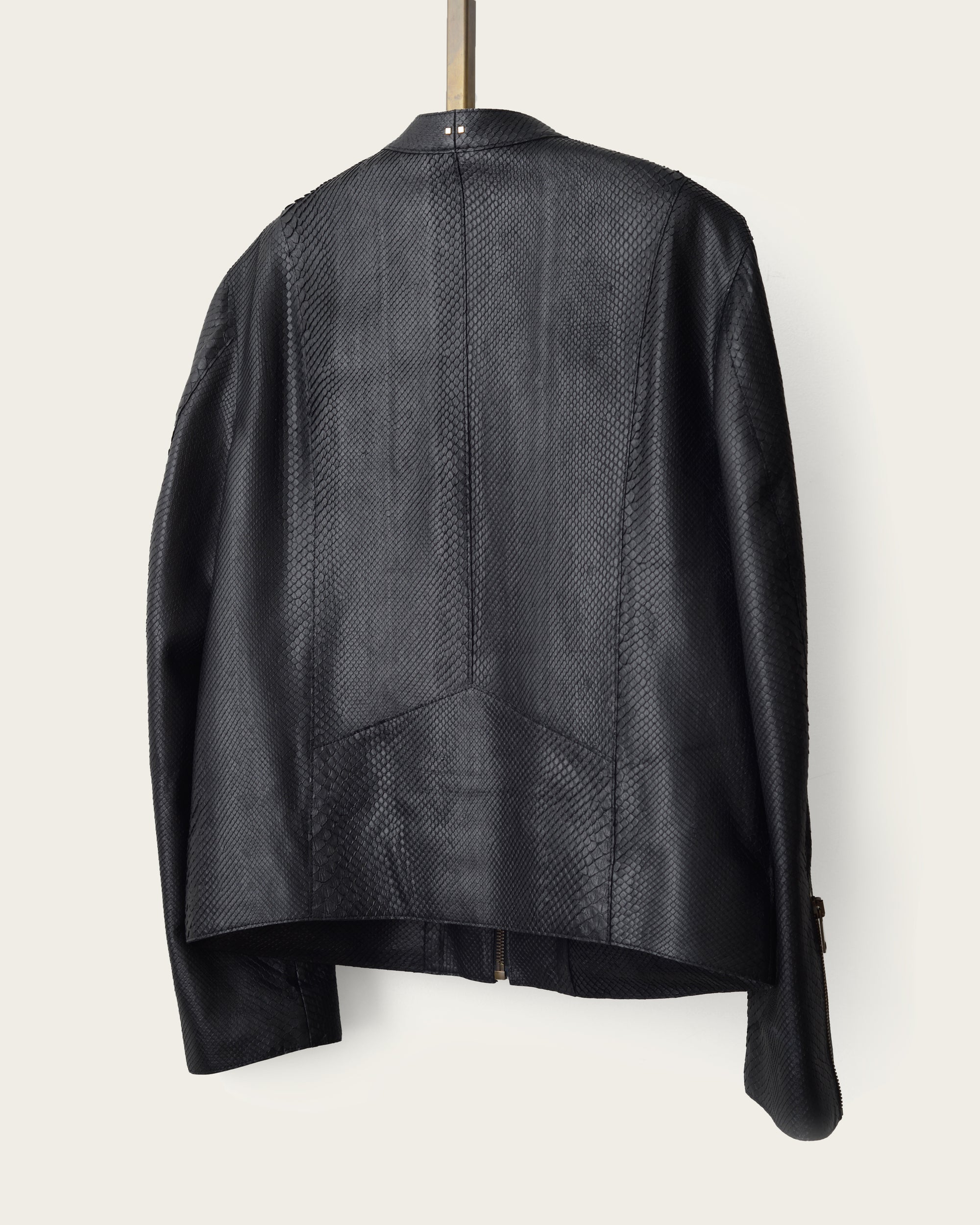 The Crest Cafe Jacket: Black Python