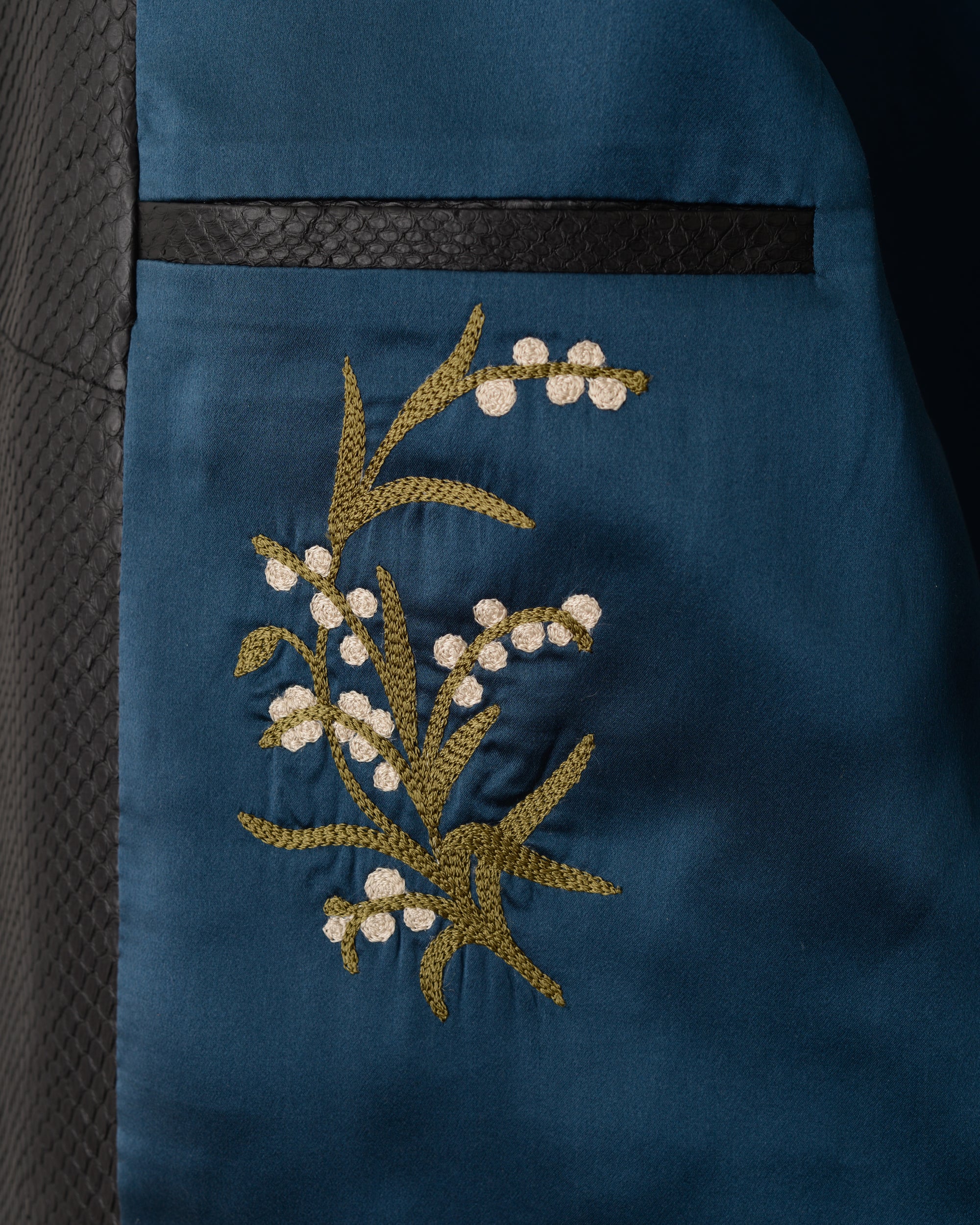 The Crest Cafe Jacket: Black Python