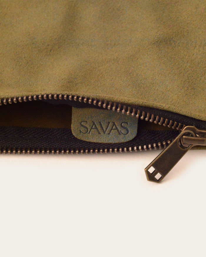 genuine leather clutch in brown designed by atelier savas western wear luxury brand in nashville tennessee