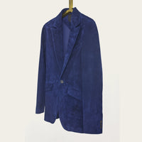 navy dinner jacket in suede from luxury menswear atelier savas in nashville Tennessee