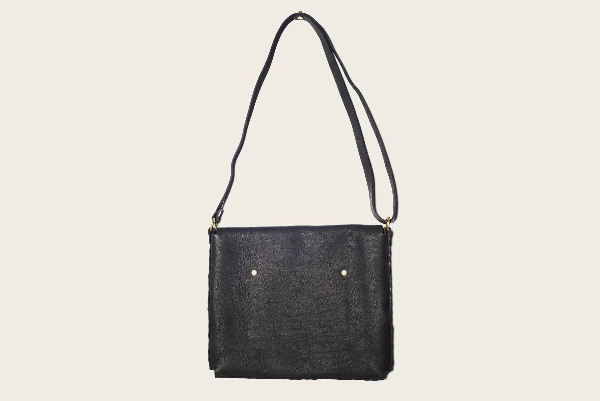 leather crossbody bag in black for men and women with western wear from atelier savas in nashville tn