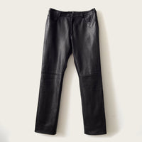 genuine leather pant in black for men by luxury menswear designer atelier savas in nashville tennessee