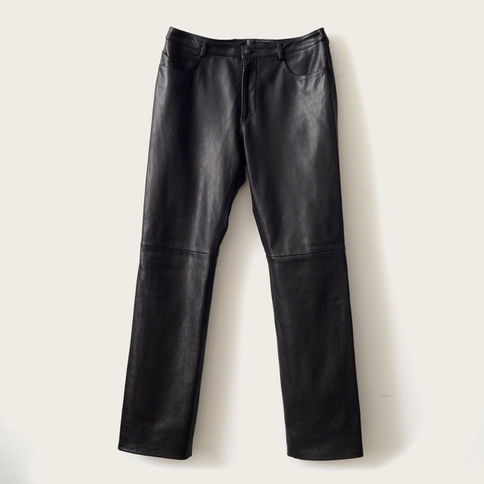 genuine leather pant in black for men by luxury menswear designer atelier savas in nashville tennessee