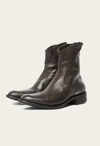 luxury womens leather boot in dark brown handmade by atelier savas in nashville tennessee