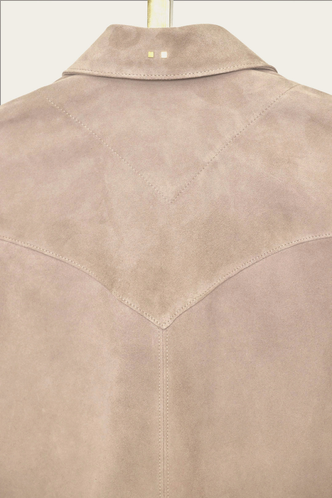 tan western shirt jacket in suede by atelier savas in nashville, Tennessee