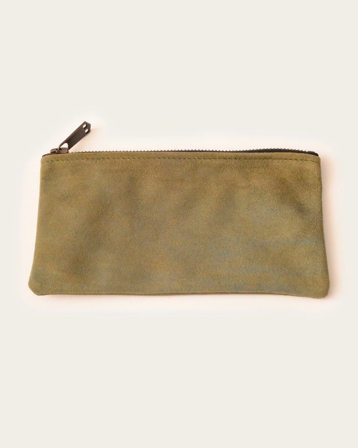 genuine leather clutch in green by luxury shopping western wear brand atelier savas in nashville tennessee