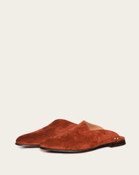 handmade slip-on shoe in red suede for men and women by luxury leather designer atelier savas in nashville tennessee