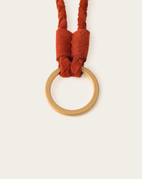 red keychain with genuine suede leather by atelier savas in nashville tennessee