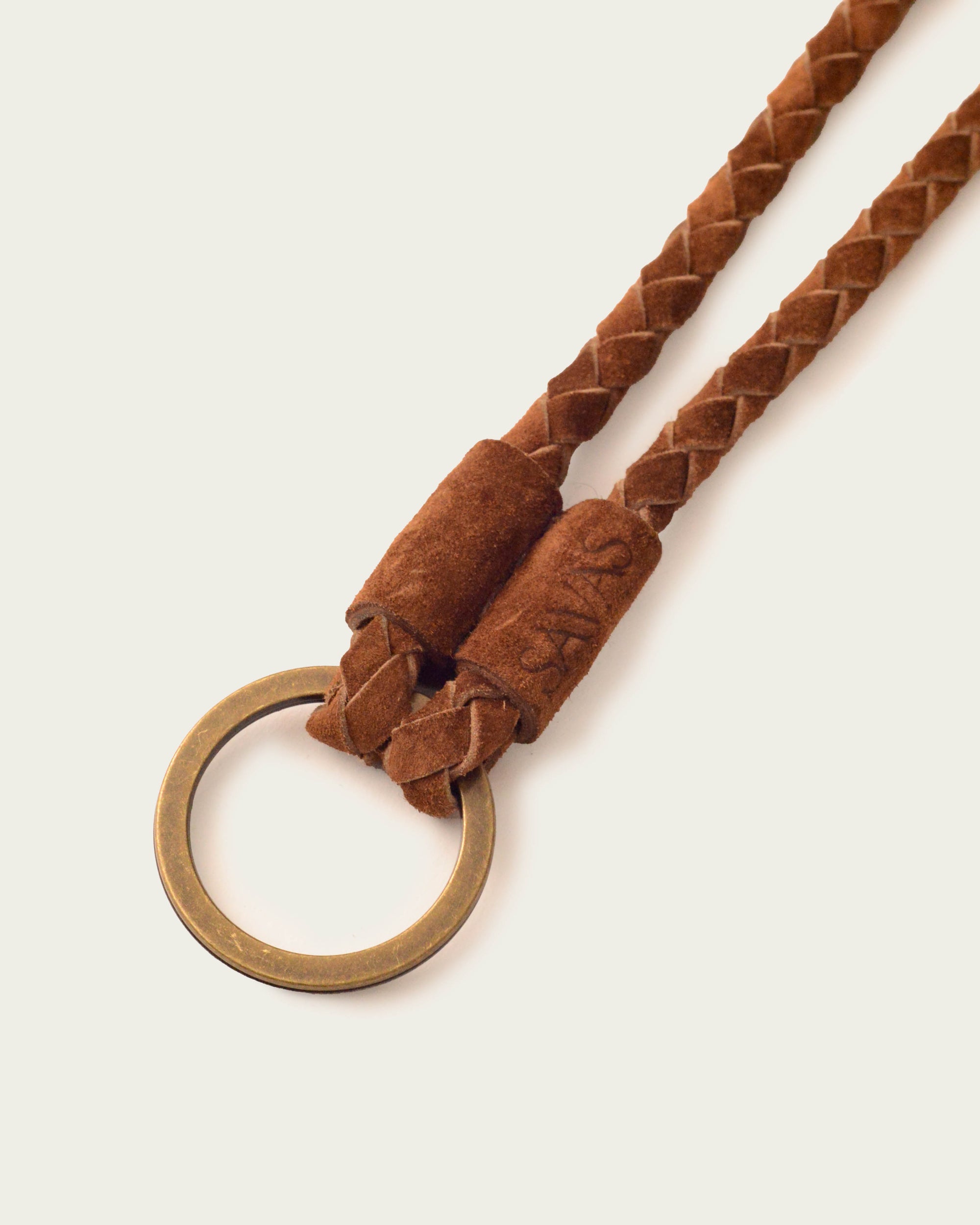 brown genuine suede keychain for for key rings and concert lanyards by atelier savas in nashville tennessee