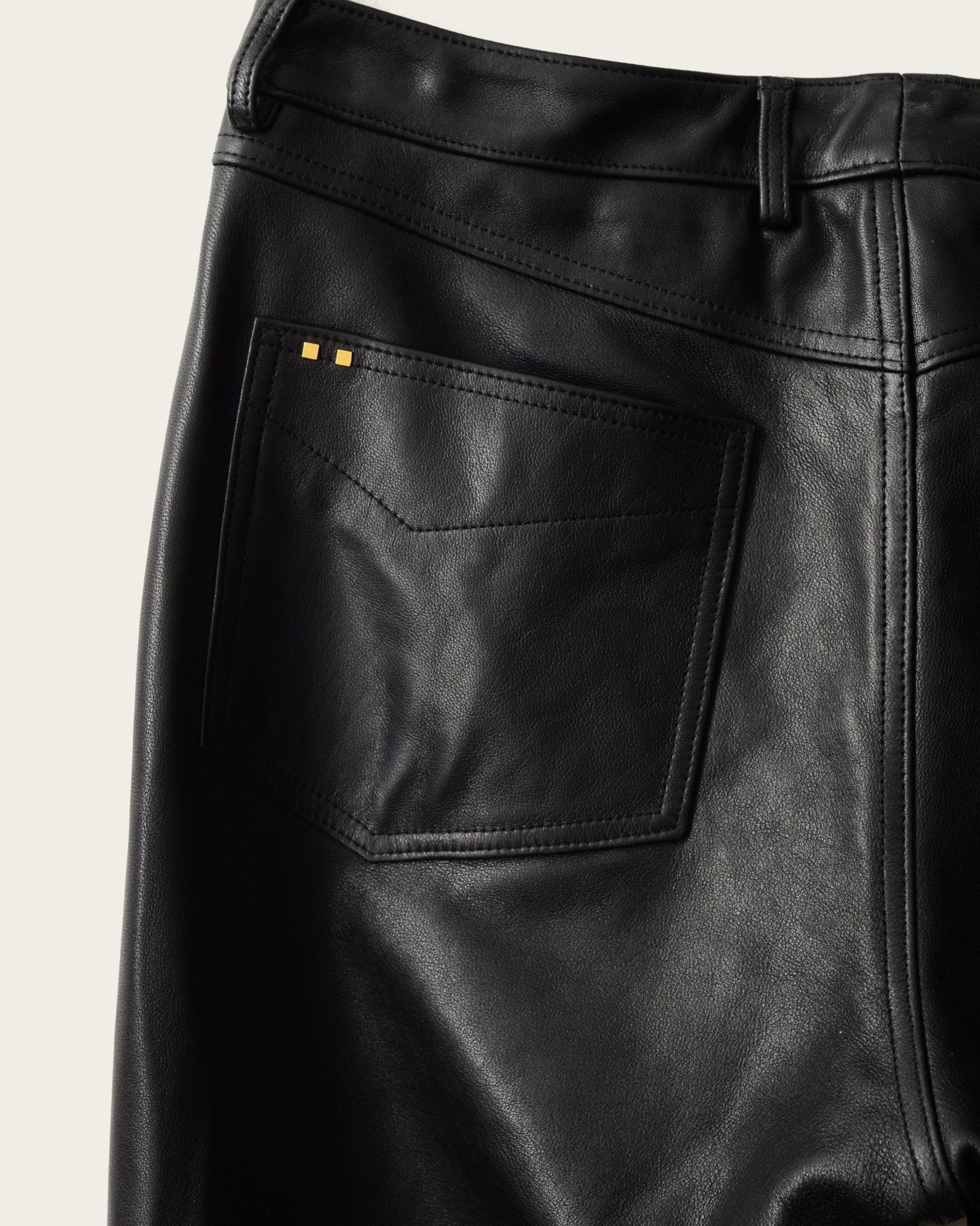 mens luxury leather pant in black italian leatehr artisan made in nashville tennessee by atelier savas