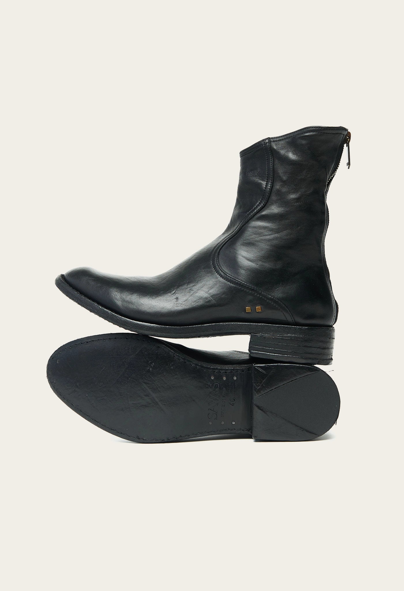 luxury mens footwear in black italian leather by atelier savas in nashville tennessee