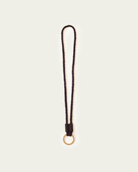 handmade leather necklace in black with keyring by atelier savas in nashville Tennessee