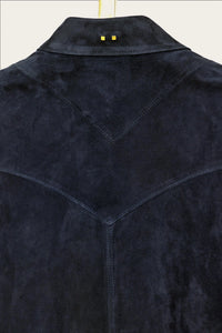 suede workshirt for men and women in navy by atelier savas in nashville tennessee