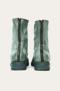 artisan made leather boot for men in green genuine leather by atelier savas in nashville tennessee