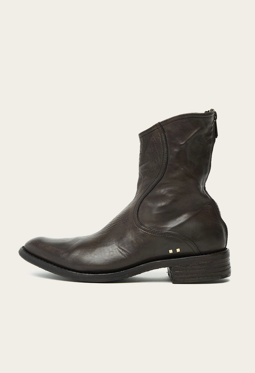 brown leather womens boot artisan-made by atelier savas in nashville tennessee