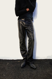 artisan-made leather pant in black for men by rock and roll luxury designer atelier savas in nashville tennessee