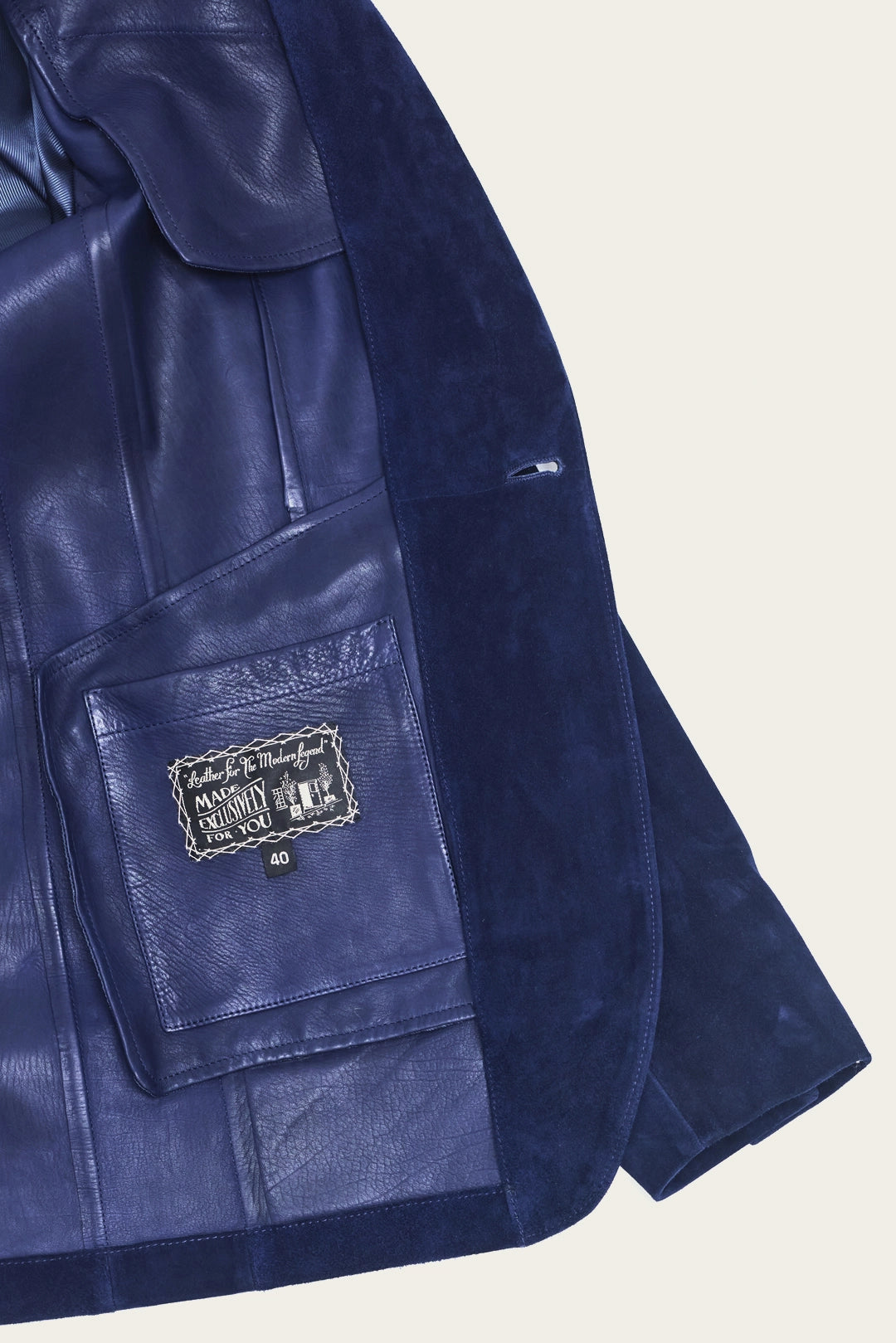 mens suede dinner jacket in navy handmade by savas atelier in nashville tennessee