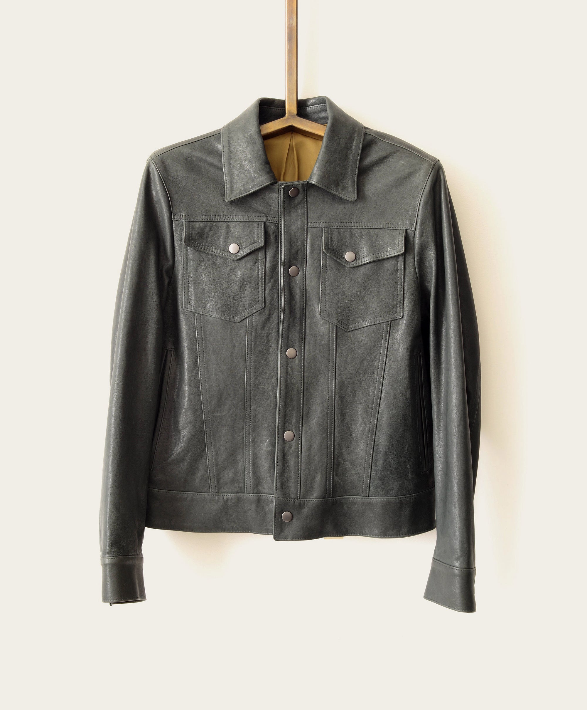 custom suede shirt jacket for men and women in grey from atelier savas in nashville tennessee