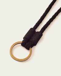 handmade suede necklace with gold ring for lanyards by atelier savas in nashville tennessee