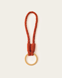 red keychain for men and women handmade with suede leather by atelier savas in nashville tennessee