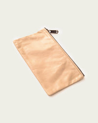 women's leather clutch in tan with handmade details and artisan-made seams from atelier savas