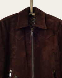 artisan-made mens outerwear in coffee brown with zipper for men and women by luxury designer savas in nashville tennessee
