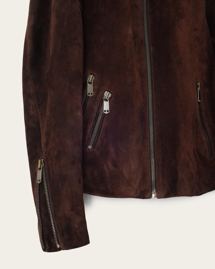 mens luxury suede outerwear with zippers and pockets by western wear inspired designer savas in nashville tennessee