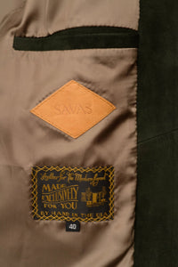 custom details of italian-made suede jacket for men and women by luxury designer savas in nashville tennessee