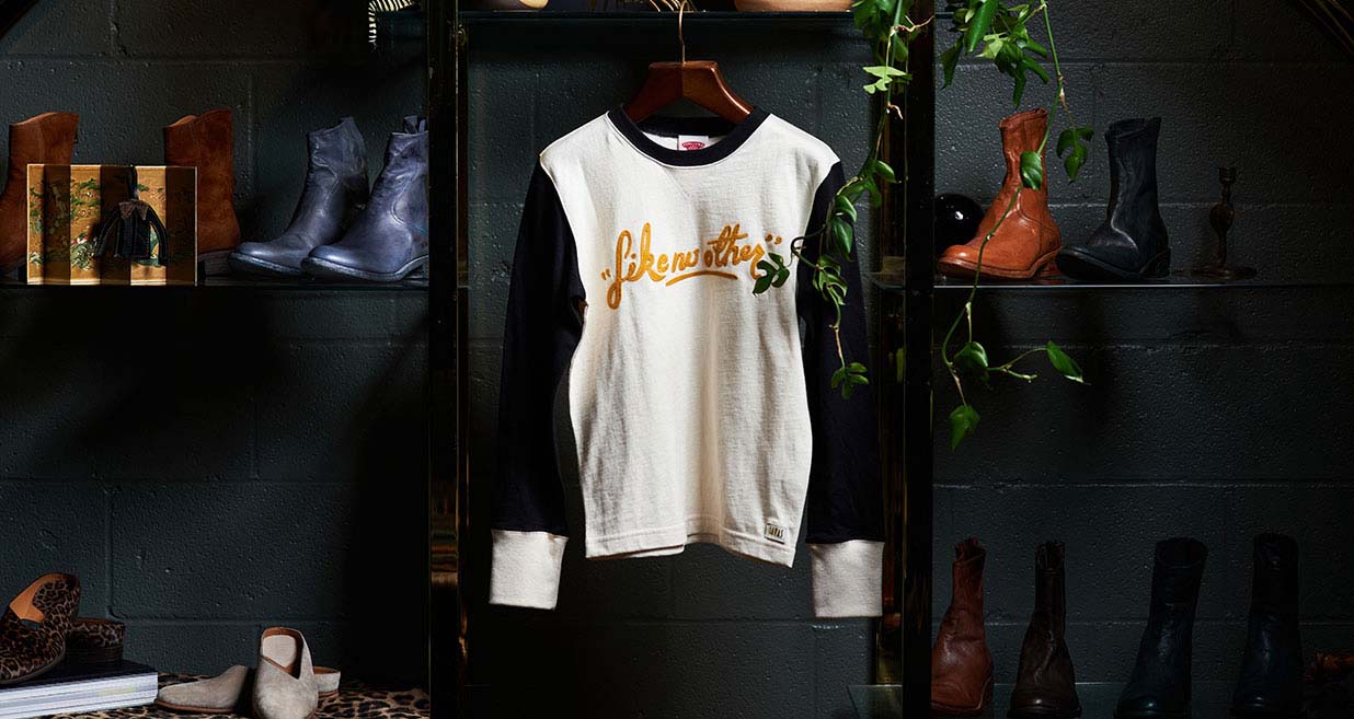 image of "like no other" varsity jersey displayed in Savas Nashville space.