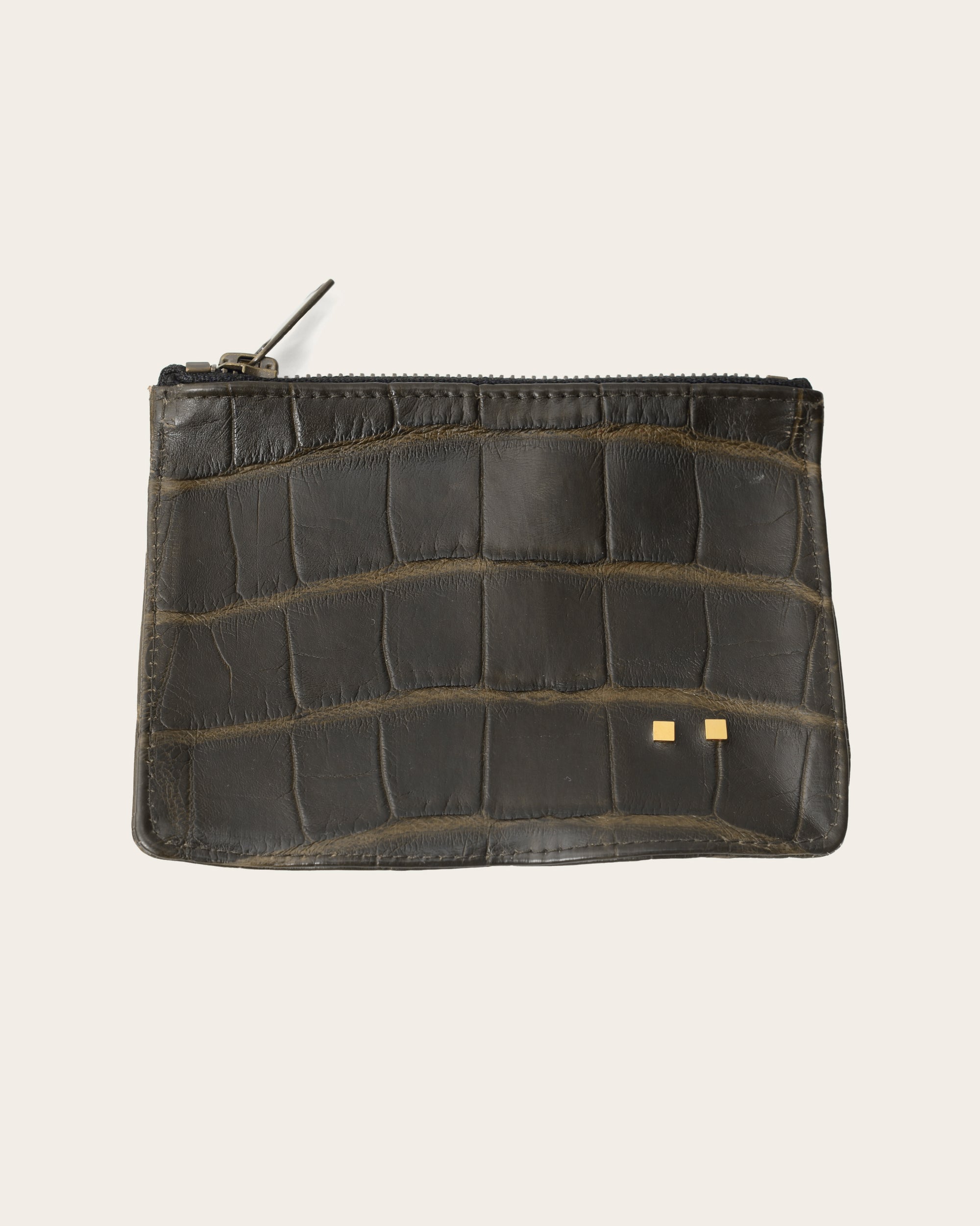 The Alligator Zipper Pouch: Olive