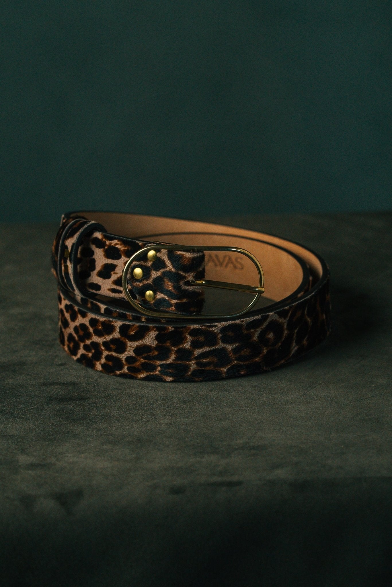 luxury calf hair print in cheetah print handmade by italian leather at atelier savas in nashville tennessee