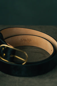 handmade calf hair leather belt by atelier savas in nashville Tennessee