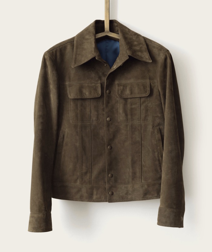 SavasLeather JacketThe 68': Army Green Melrose Suede