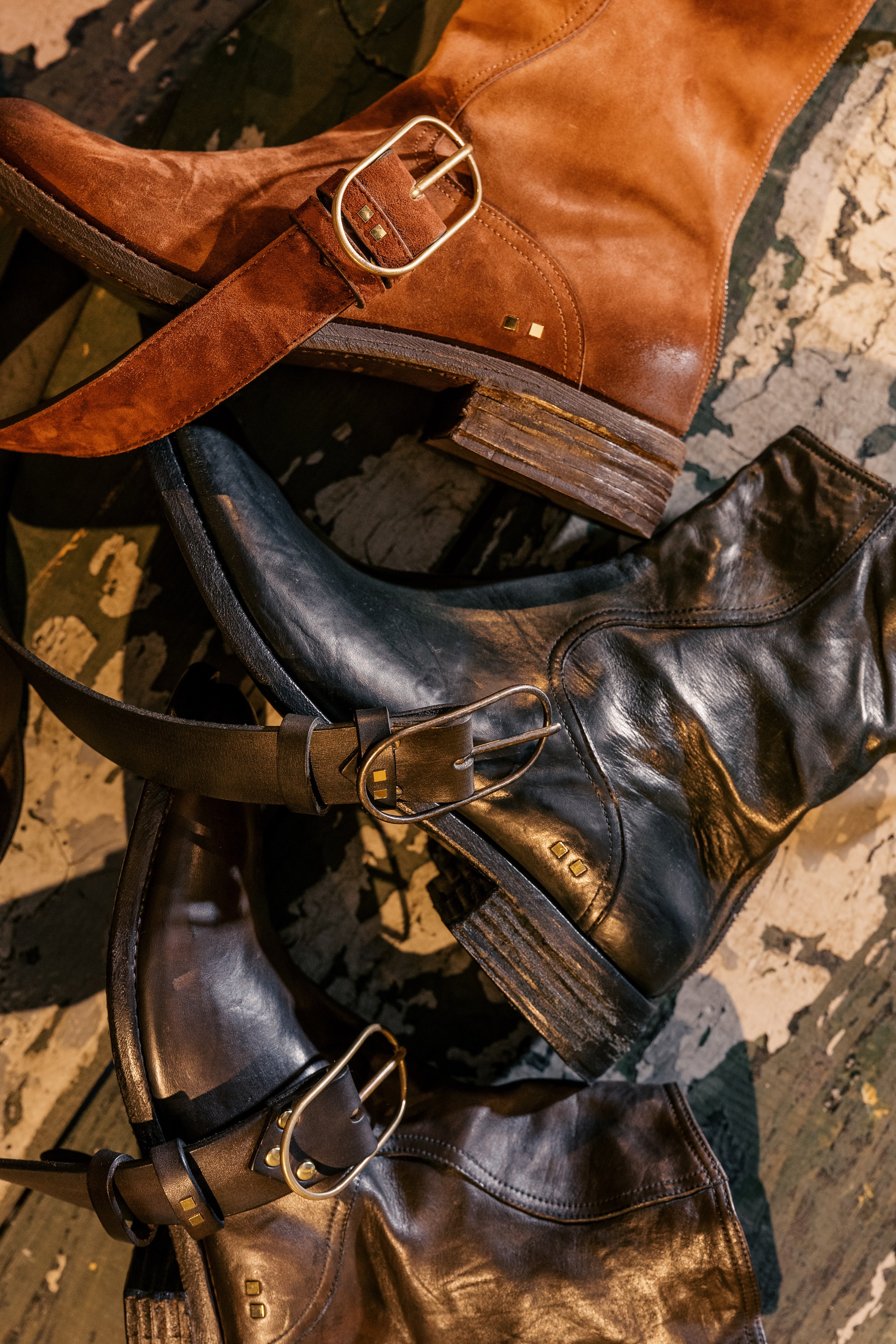 Pair of boots and matching belts