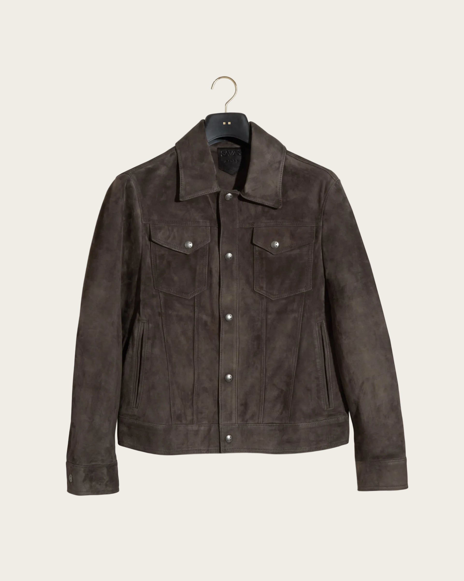 The Denham Jacket: Basalt Wedgewood Calf Suede