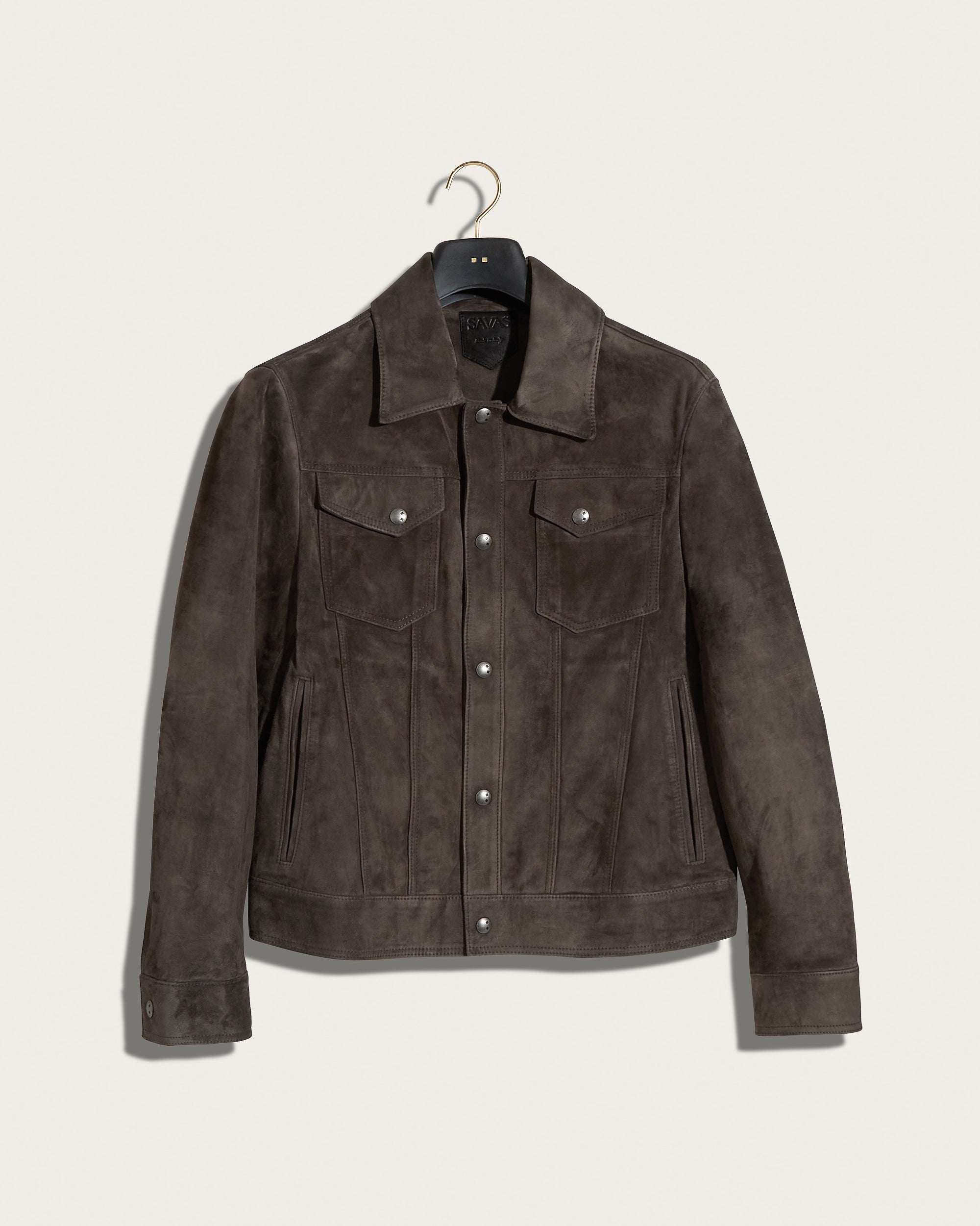 The Denham Jacket: Basalt Wedgewood Calf Suede