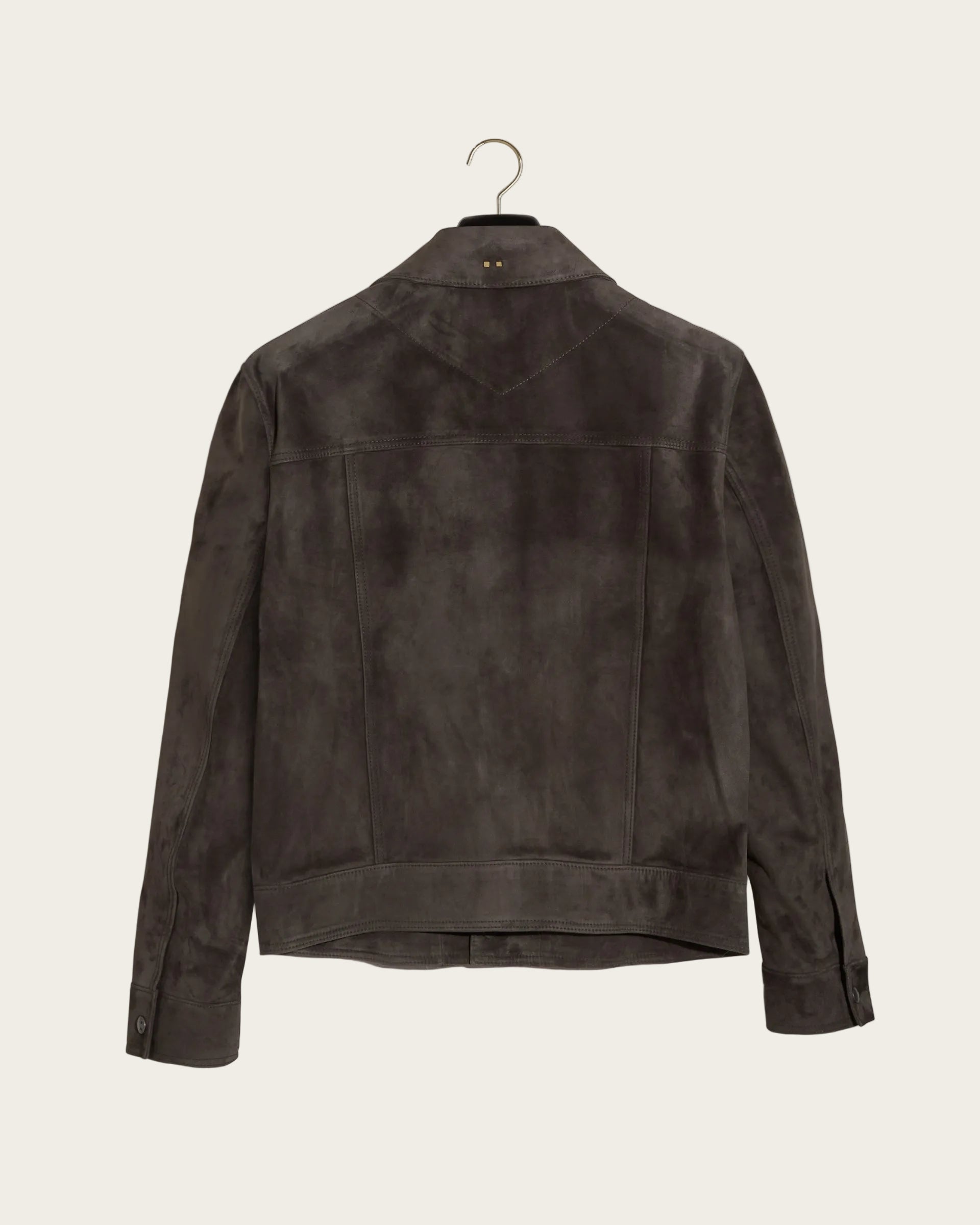 The Denham Jacket: Basalt Wedgewood Calf Suede