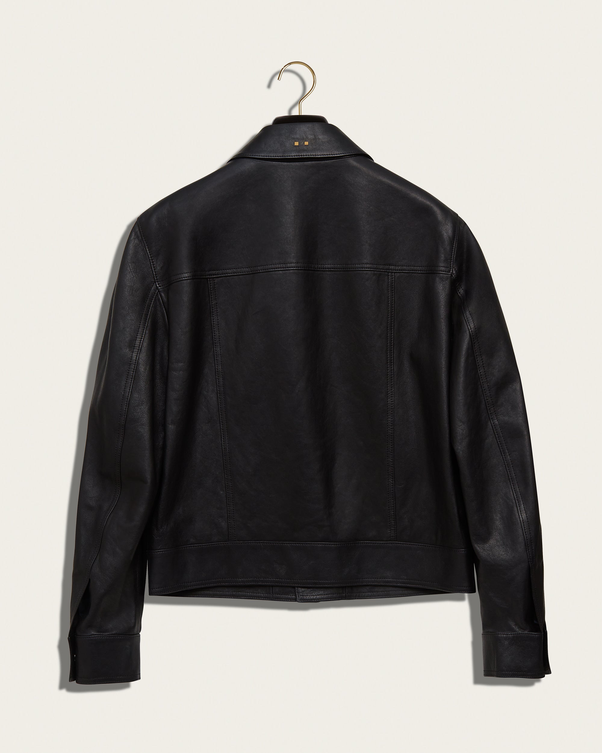 The Denham Jacket: Black Oiled Lamb