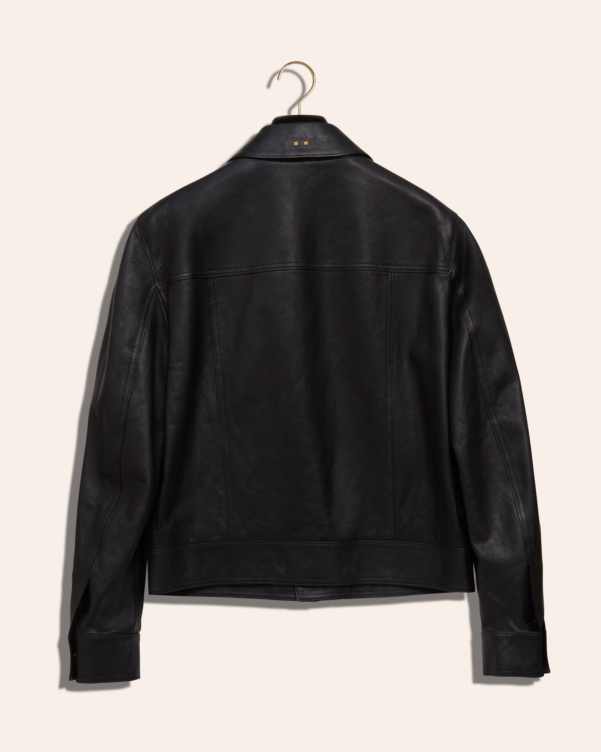 The Denham Jacket: Black Oiled Lamb