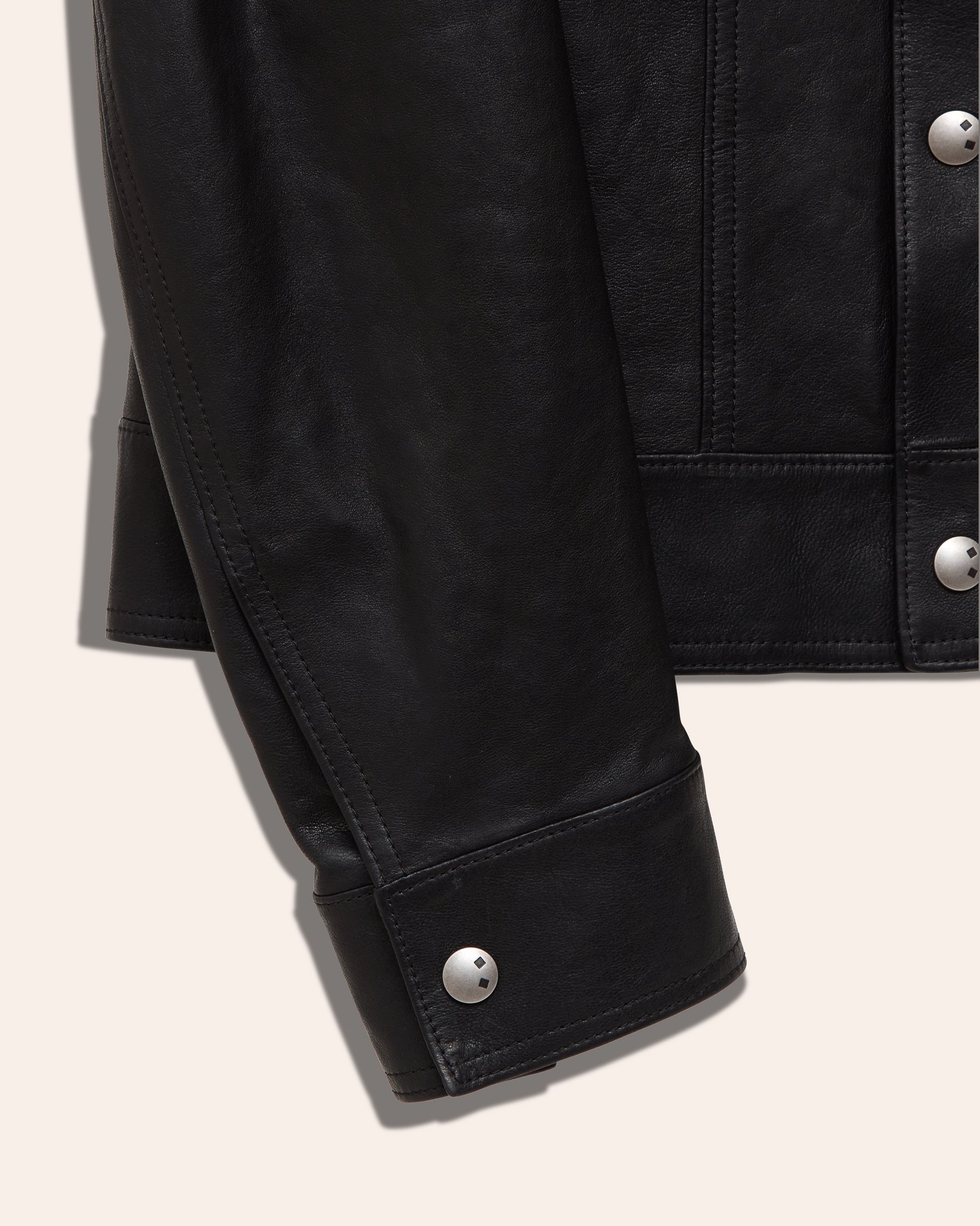The Denham Jacket: Black Oiled Lamb
