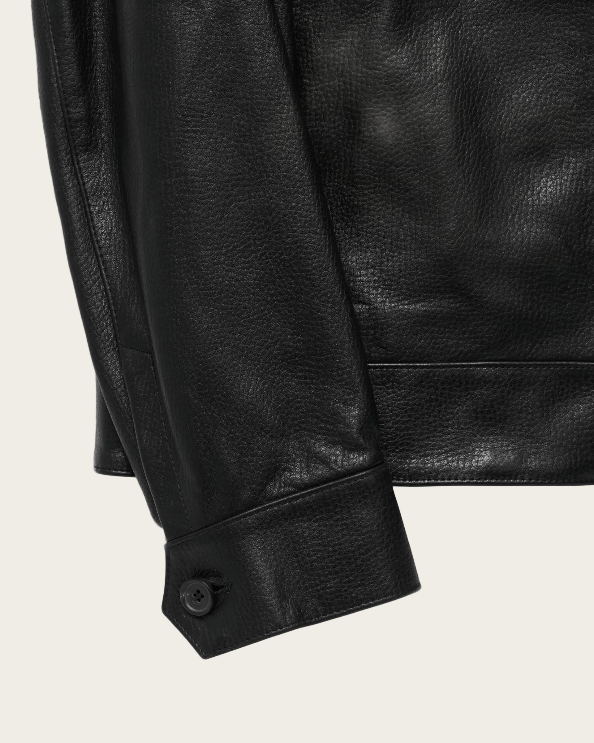 The Davis Jacket: Black Pebbled Lamb
