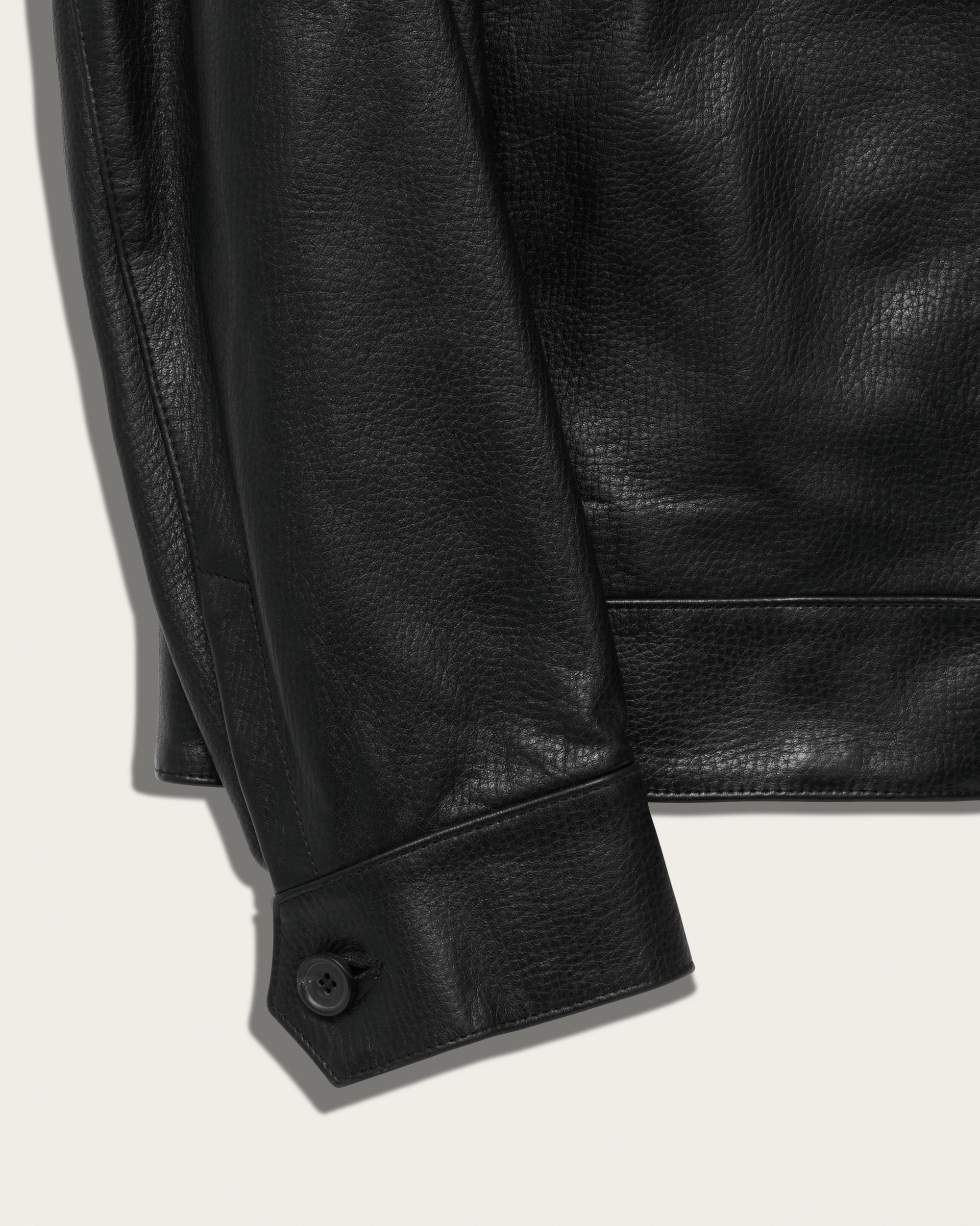 The Davis Jacket: Black Pebbled Lamb
