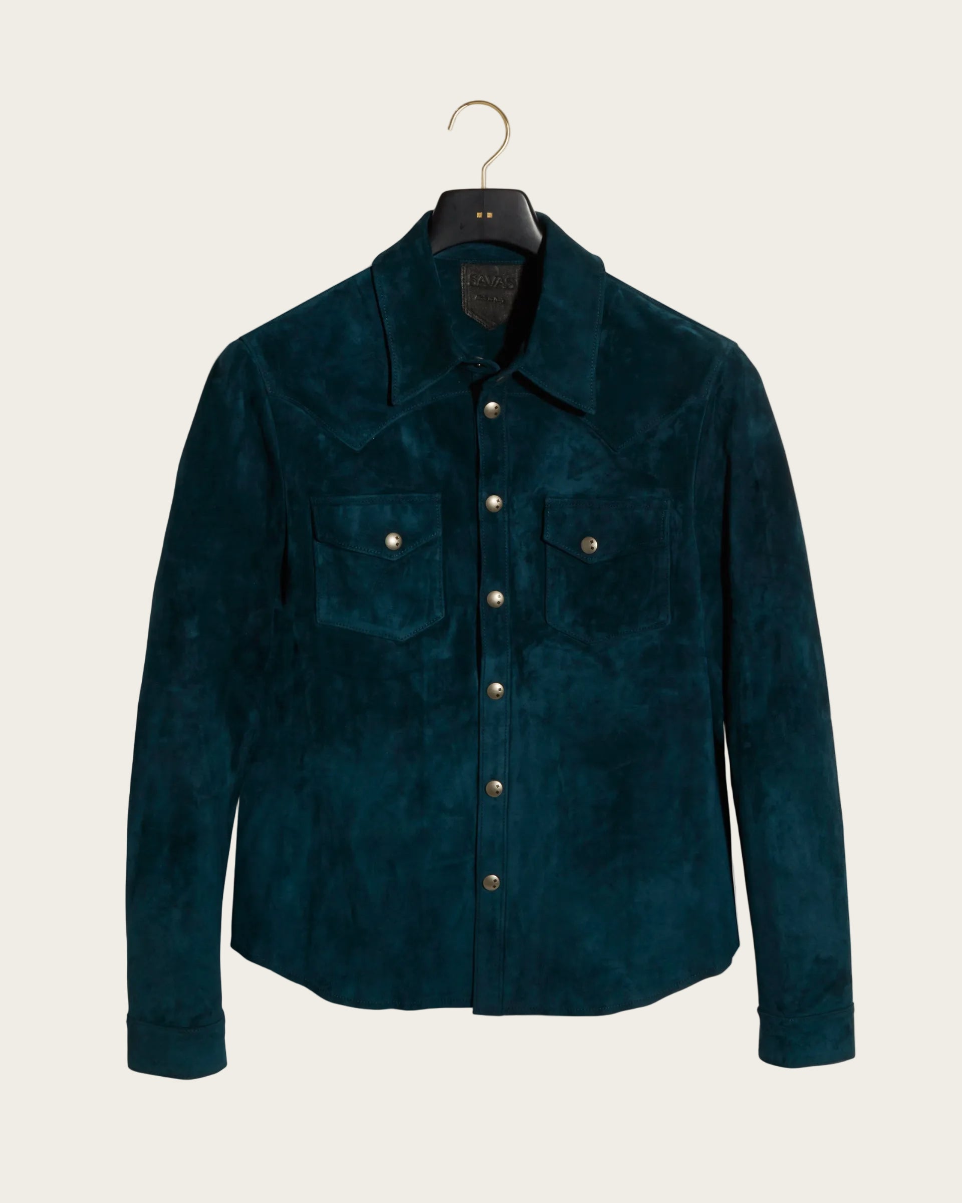 The Lowry Shirt: Bay Blue Wedgewood Calf Suede