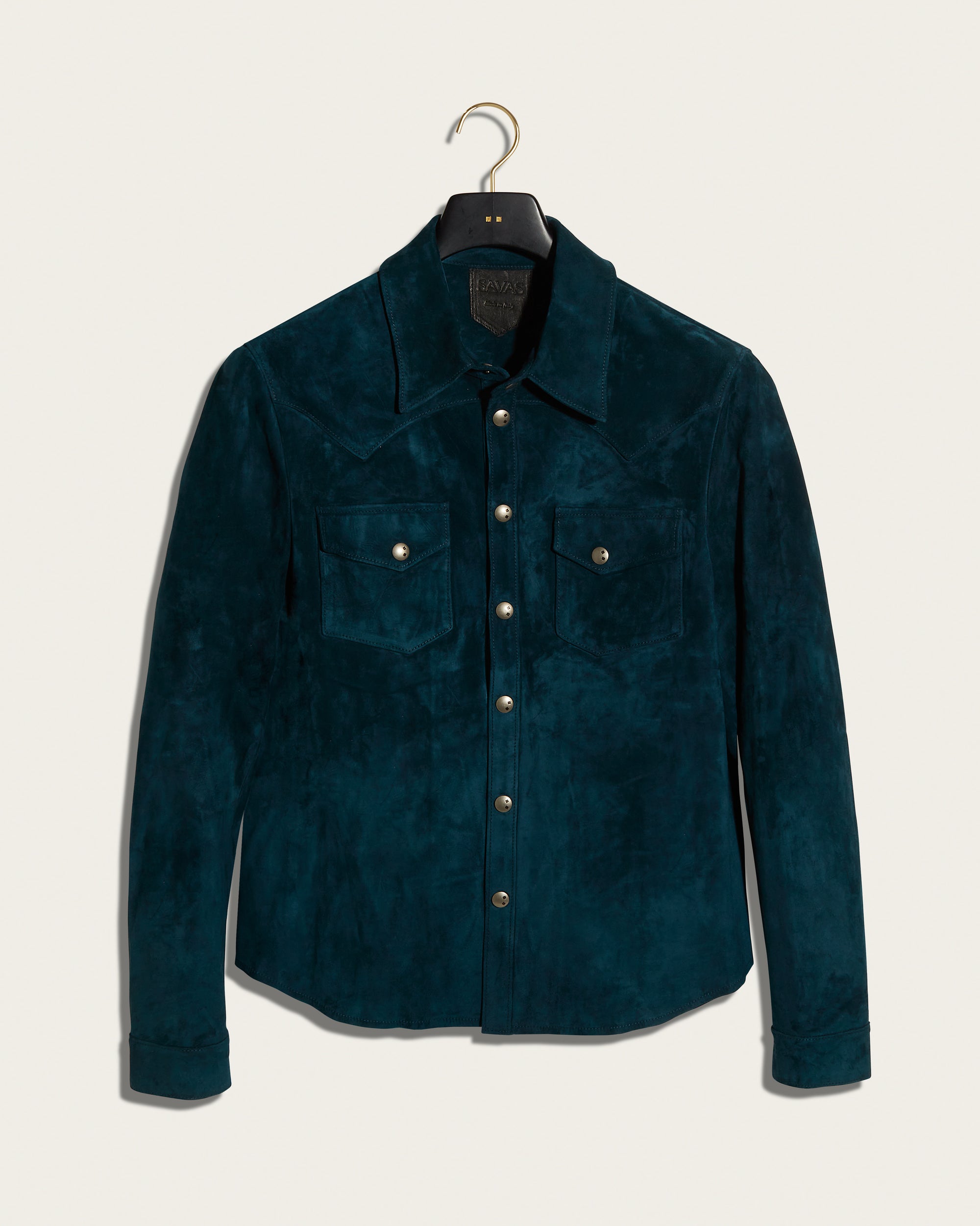 The Lowry Shirt: Bay Blue Wedgewood Calf Suede