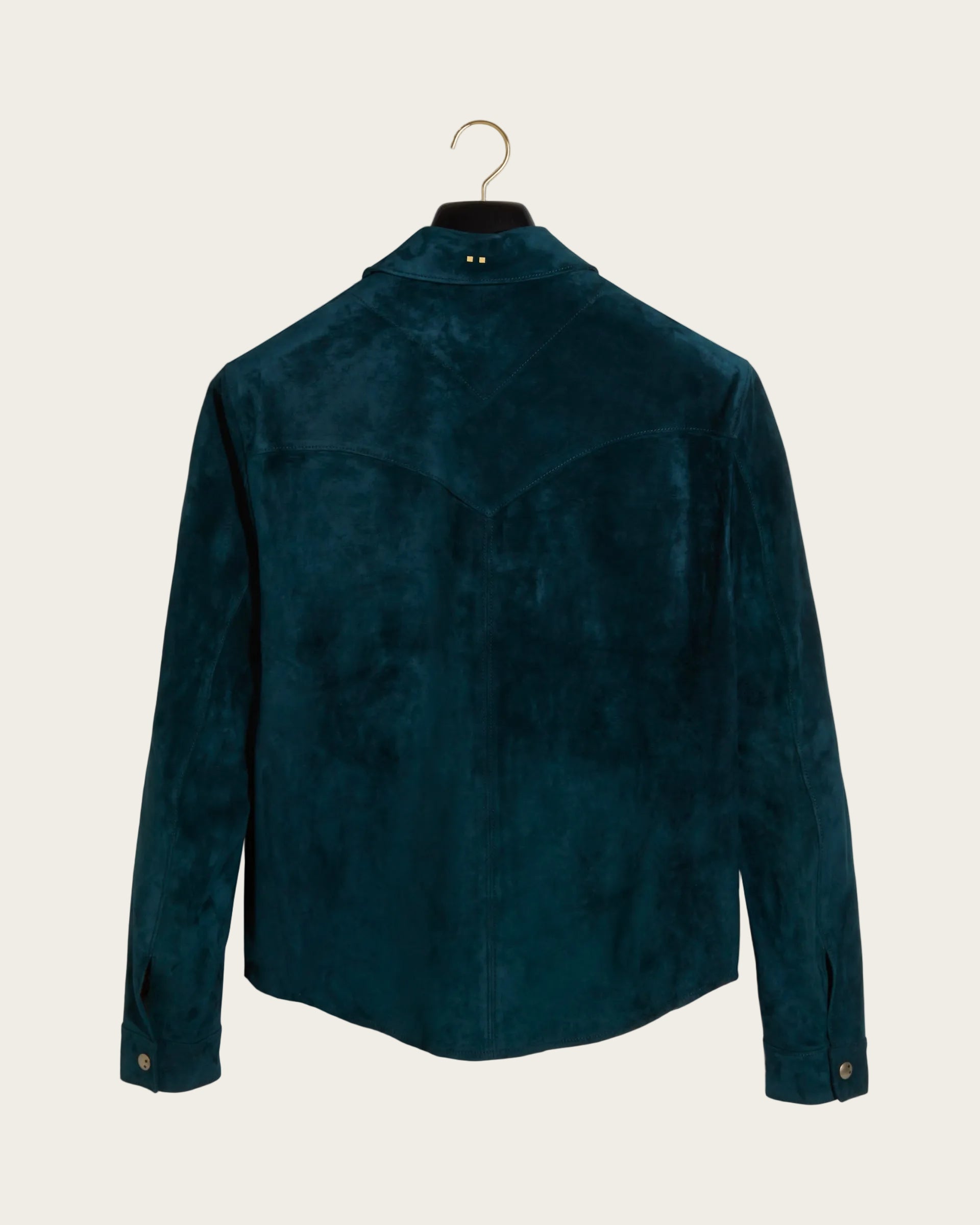 The Lowry Shirt: Bay Blue Wedgewood Calf Suede