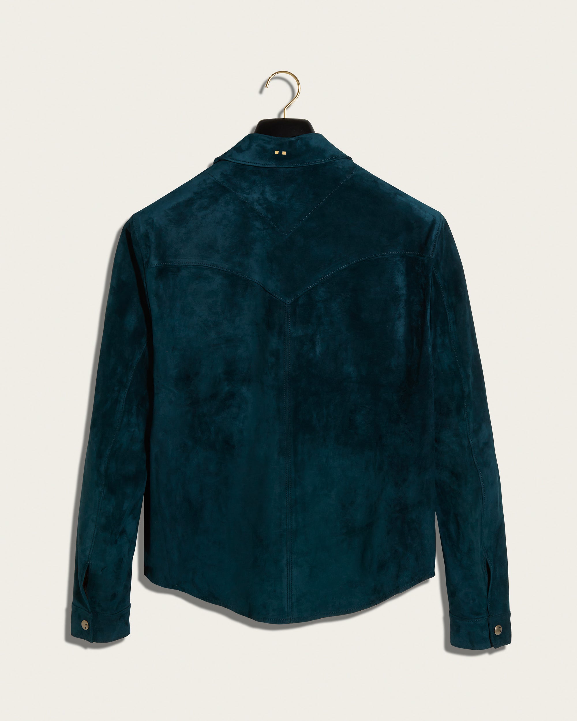The Lowry Shirt: Bay Blue Wedgewood Calf Suede