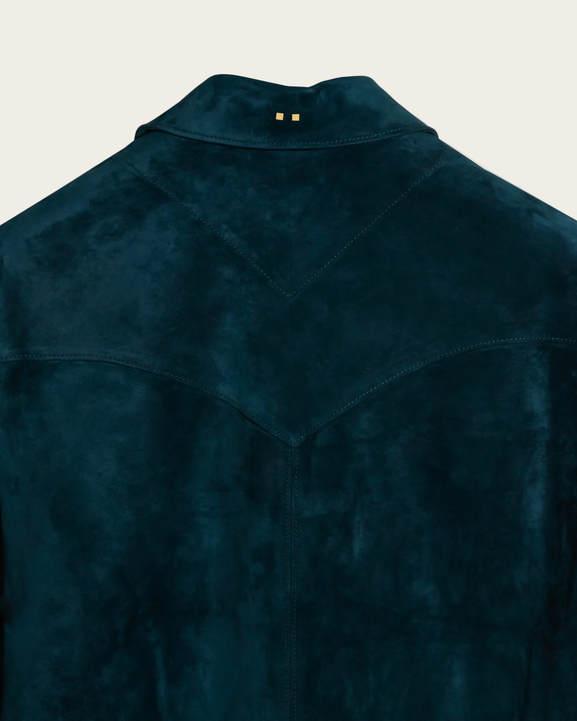 The Lowry Shirt: Bay Blue Wedgewood Calf Suede